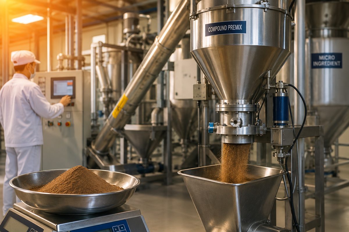 Feed additive premix production